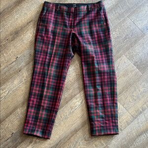 J. Crew Women's Red and Black Plaid Pants